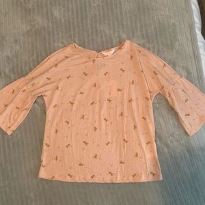 LC Lauren Conrad blush bell sleeve blouse